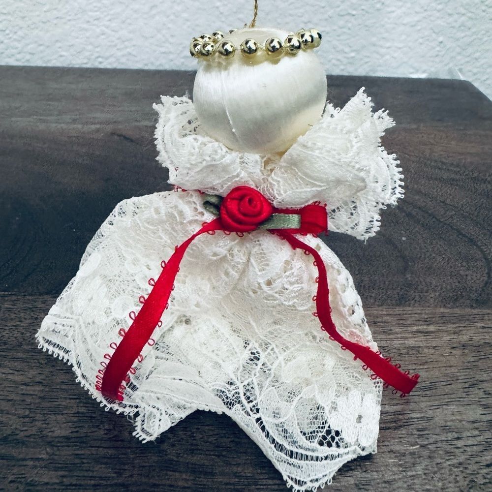 Vintage Lace Angel Christmas Holiday Ornament